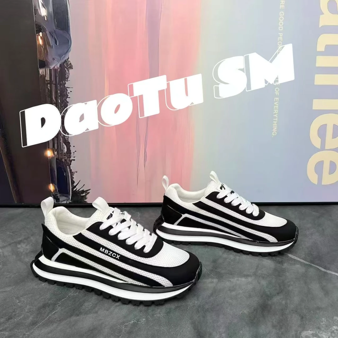 欧洲站男鞋2025新款男士百搭舒适高级老爹鞋网面透气运动休闲男鞋