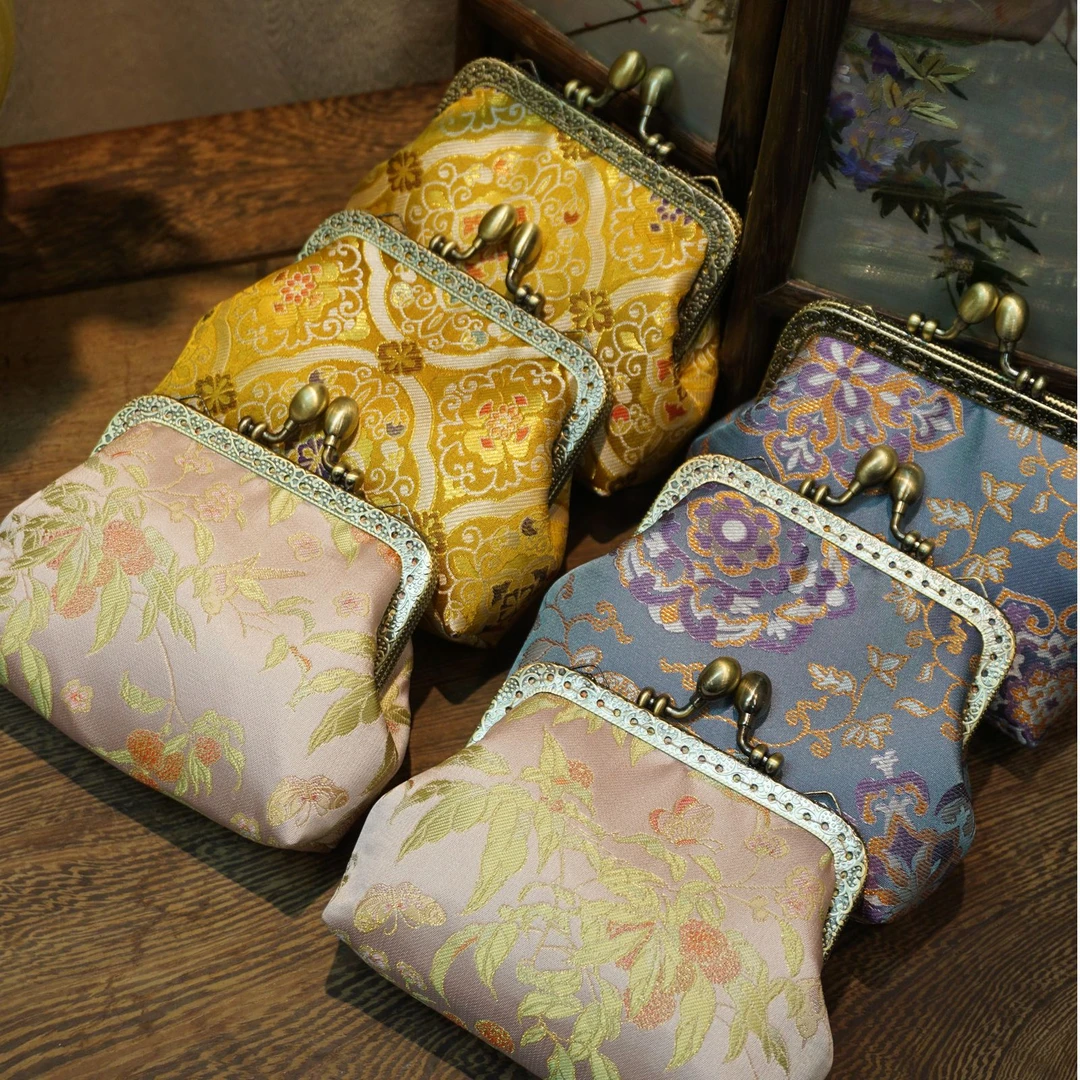 宋锦复古国风新中式小零钱包布艺手工包包放不下手机哦