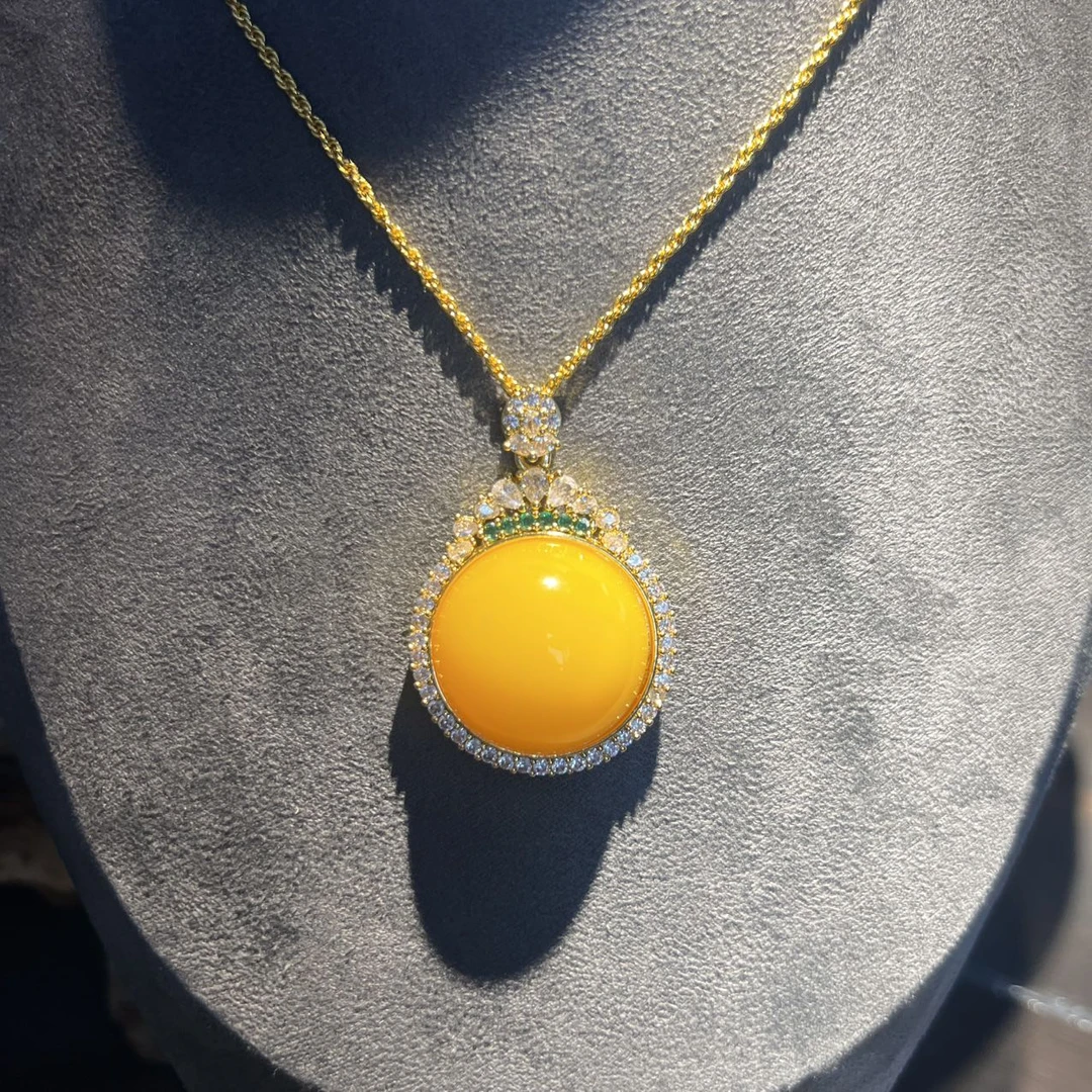 合金项链 新款蛋黄蜜蜡吊坠 DD1072