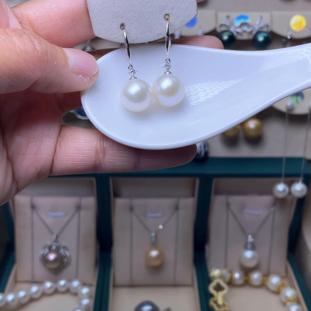 淡水珍珠耳环银S925镶嵌