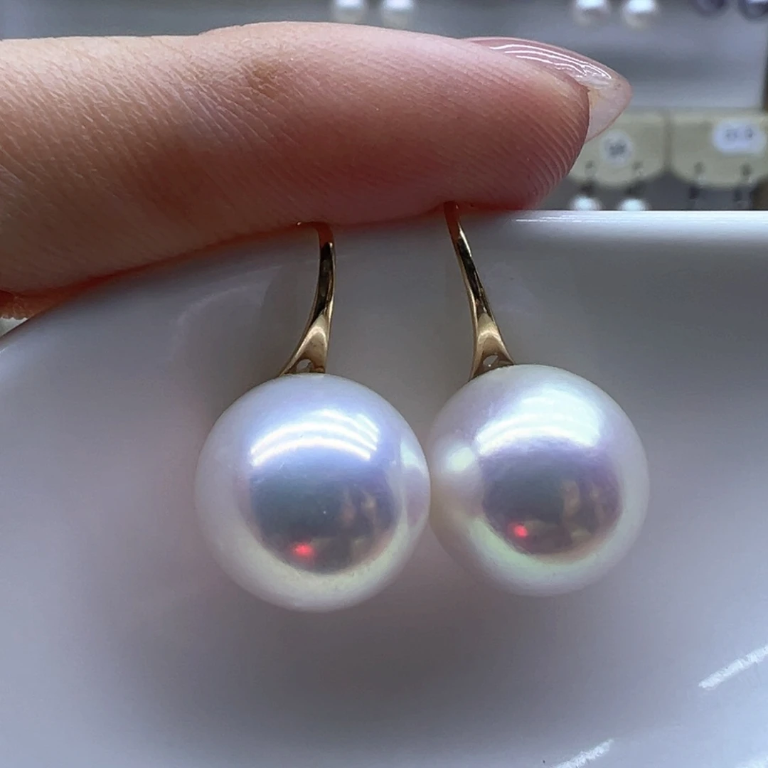 银S925镶嵌淡水珍珠耳饰