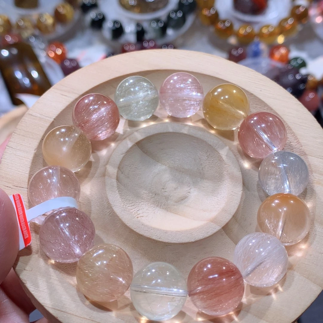 未镶嵌水晶手链彩兔毛13mm