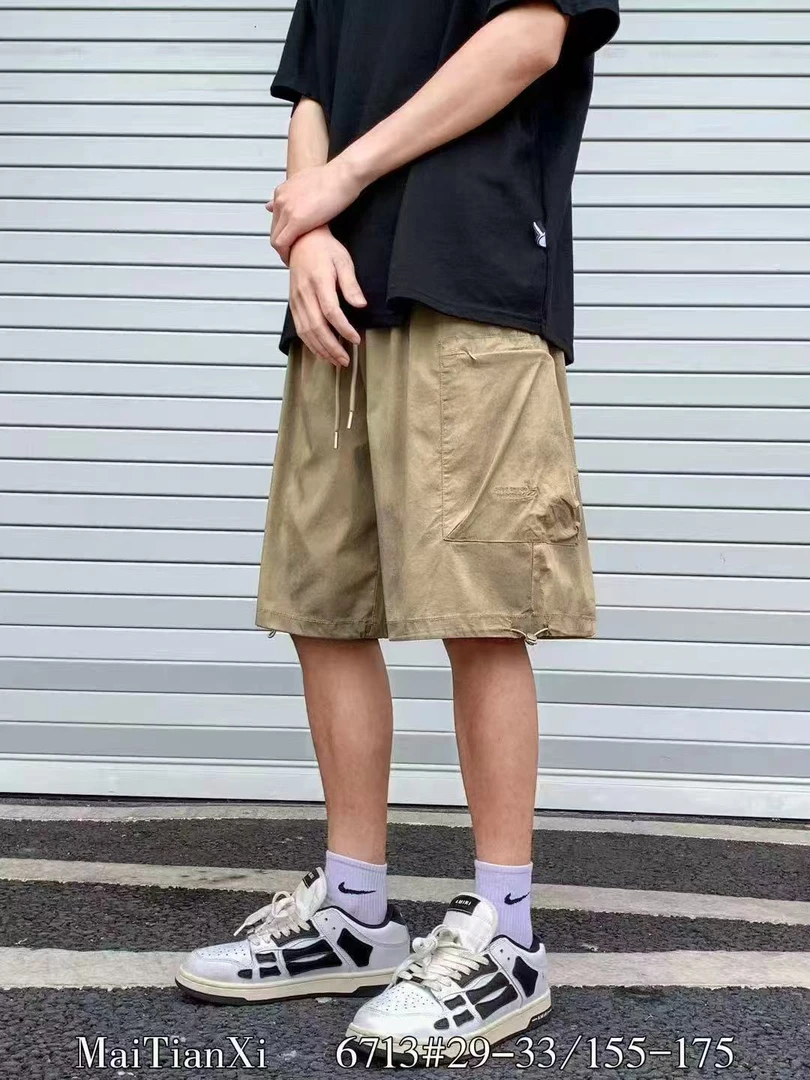 橙子家 6713#重工水洗做旧工装中裤