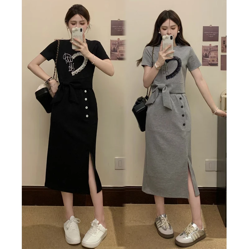 大码胖mm时尚套装夏显瘦气质减龄洋气运动风半身裙两件套女