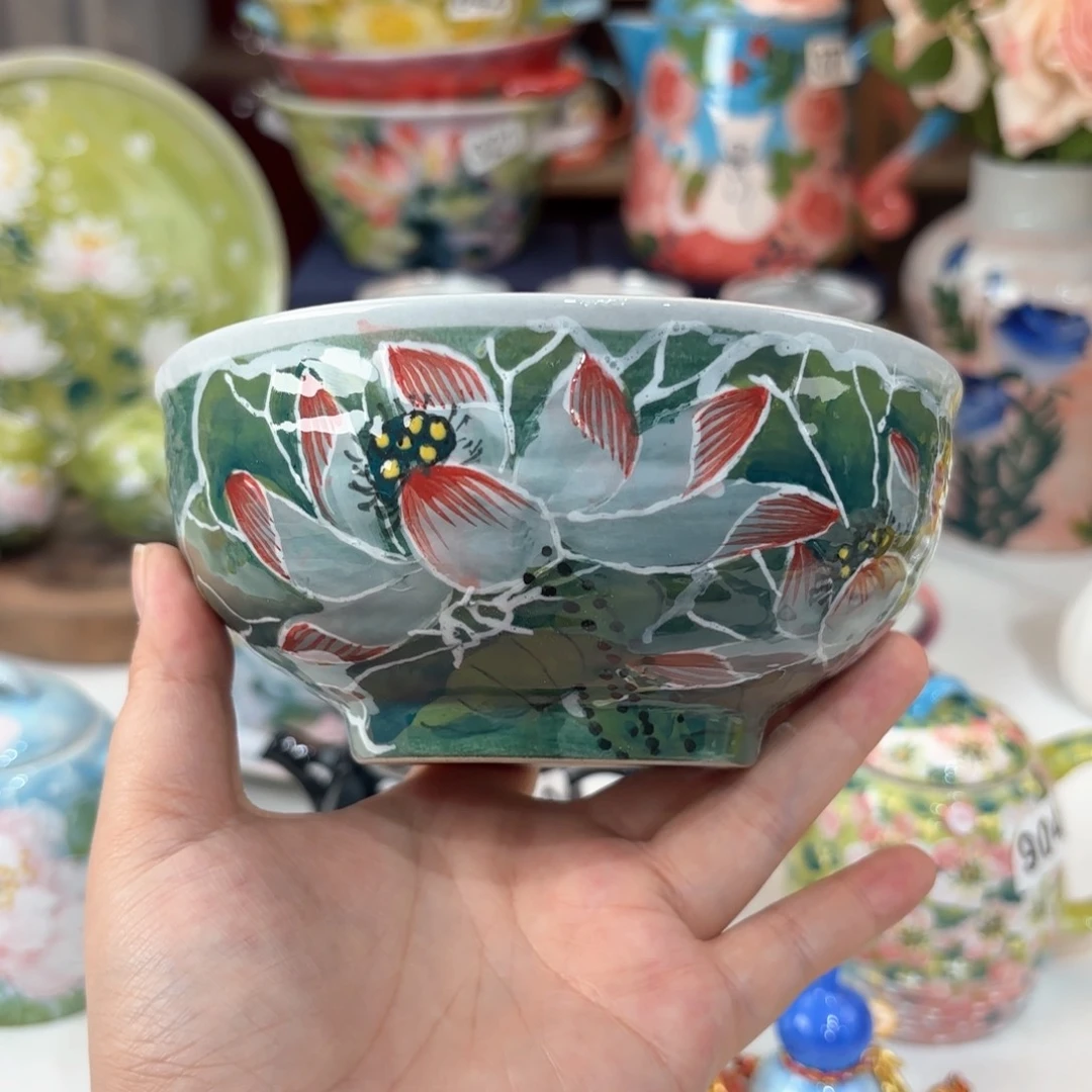 景德镇手绘高温釉下彩陶瓷茶具