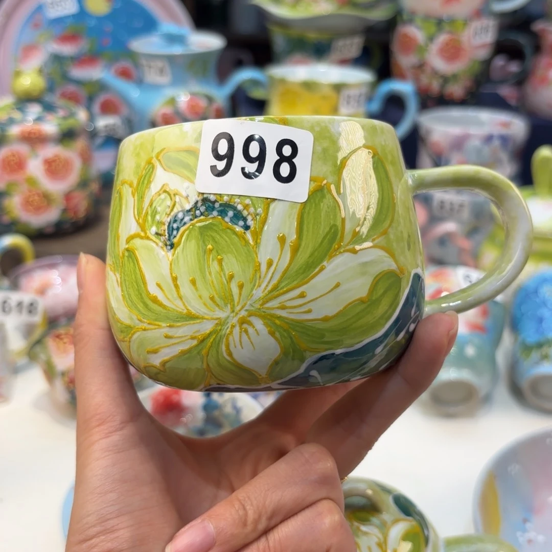 瓷片景德镇手绘高温釉下彩陶瓷茶具