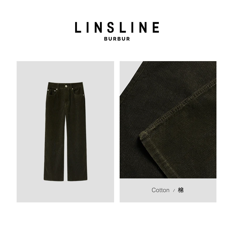 LIN X BUR 乌木沉香 版型之王灯芯绒直筒裤KZ01461