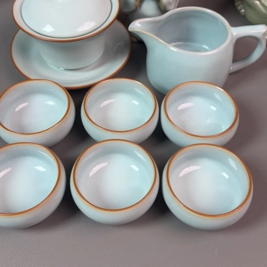 杯夜**声马蹄盖碗+杯子+茶漏