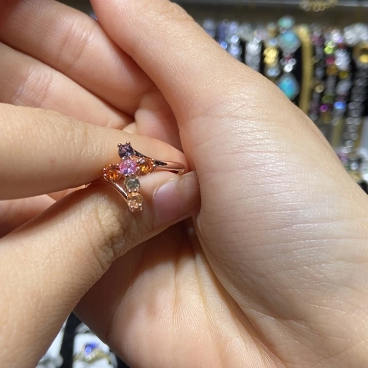 蓝宝石戒指银S925镶嵌彩色