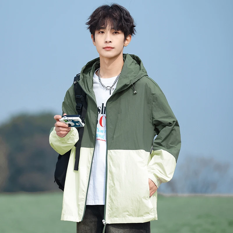 2025新款防紫外线情侣款防晒服户外休闲薄款连帽防晒外套6102