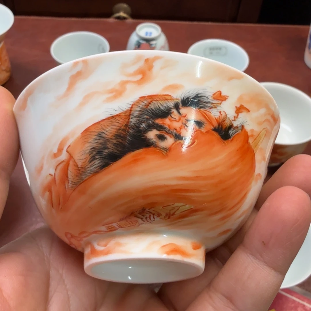 现代景德镇全手工全手绘茶器东**天