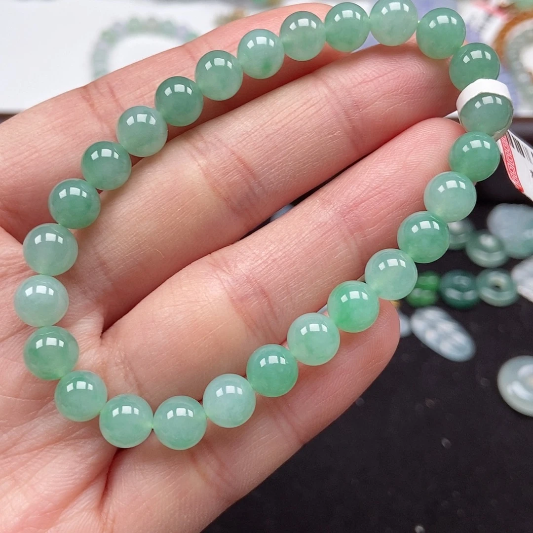 翡翠未镶嵌手串卡7