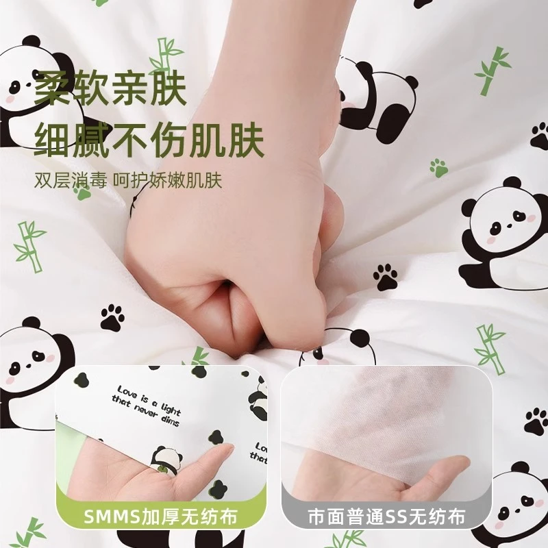 【1个】印花一次性枕套美容院无纺布隔脏透气旅行酒店宾馆枕套枕巾