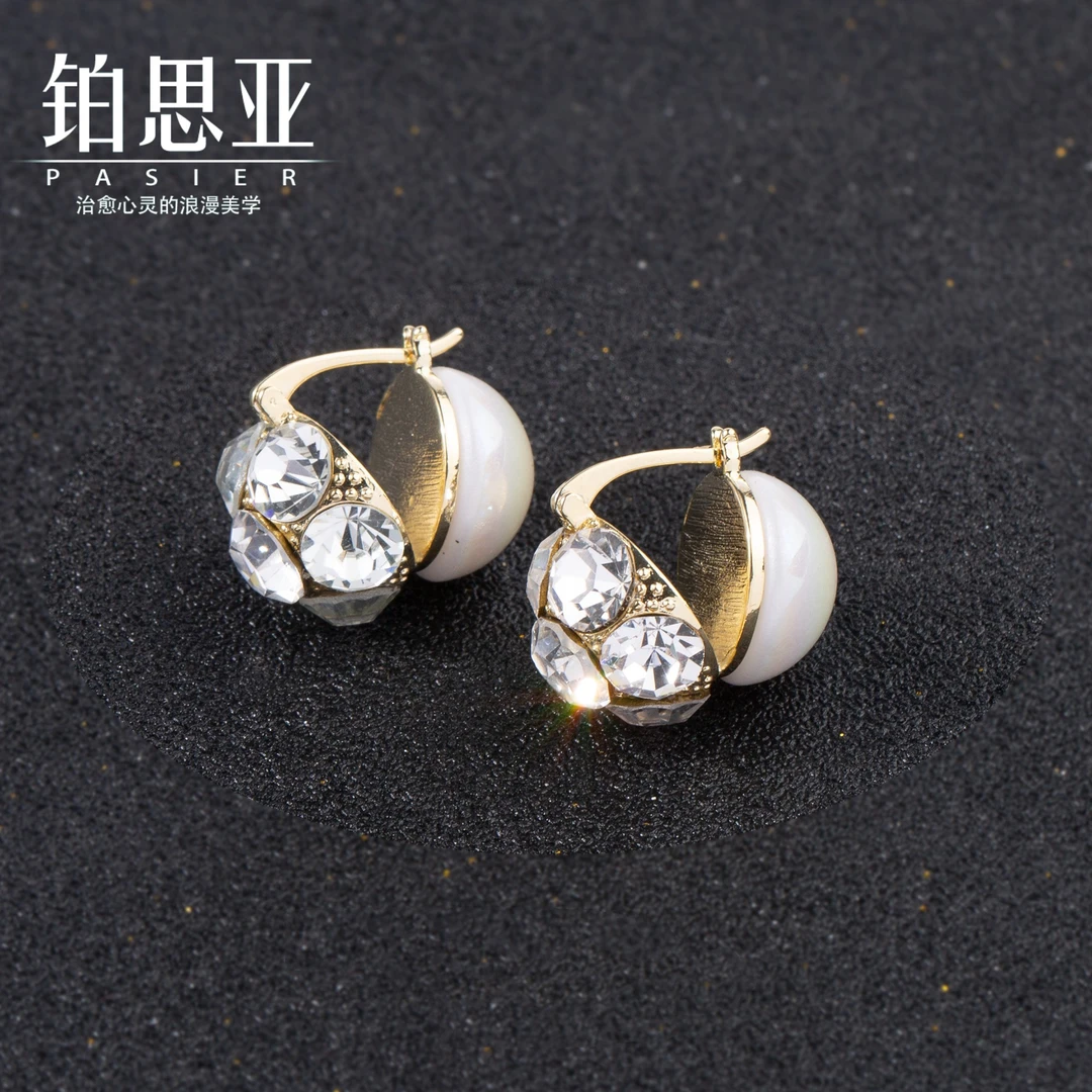 铜合金合成锆石耳饰 铂思亚 [星空] 耳环HD5665【达】