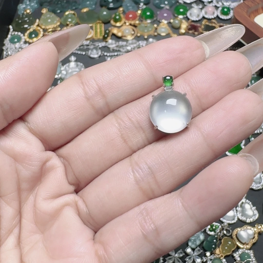 吊坠(不含链)银S925镶嵌石英质玉