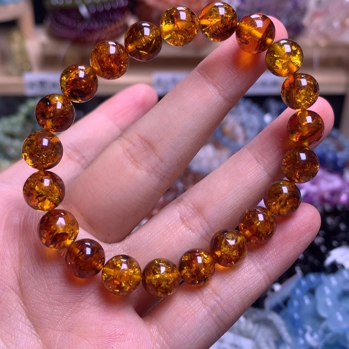 未镶嵌手串水晶8.9花珀