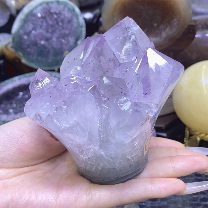 未镶嵌珠宝半成品紫晶紫晶手捧花