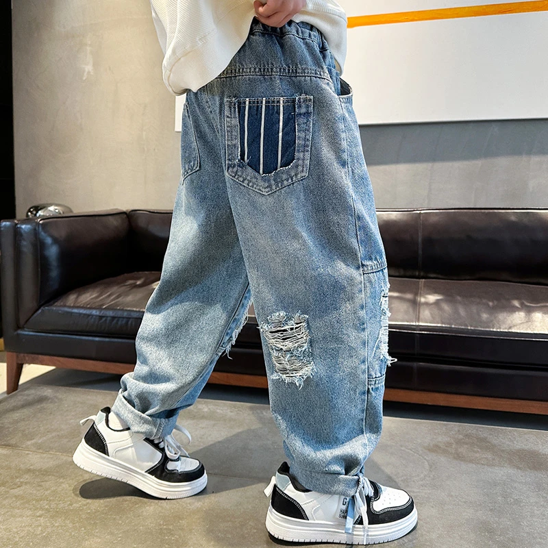 【断码清仓】儿童牛仔裤童装男童洋气休闲裤男孩韩版春秋款裤子潮