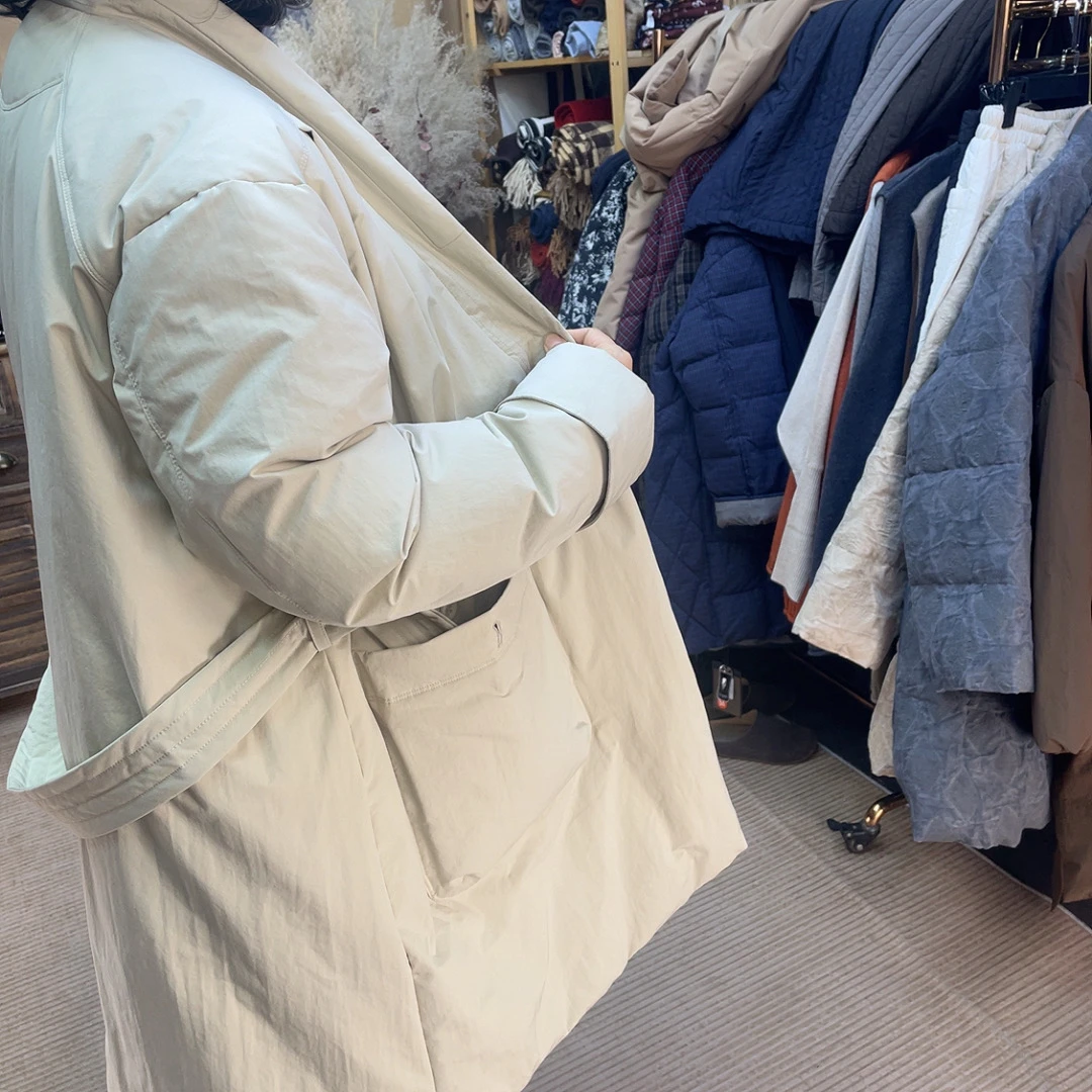 冬季新款宽松中长款中式复古风保暖女羽绒服