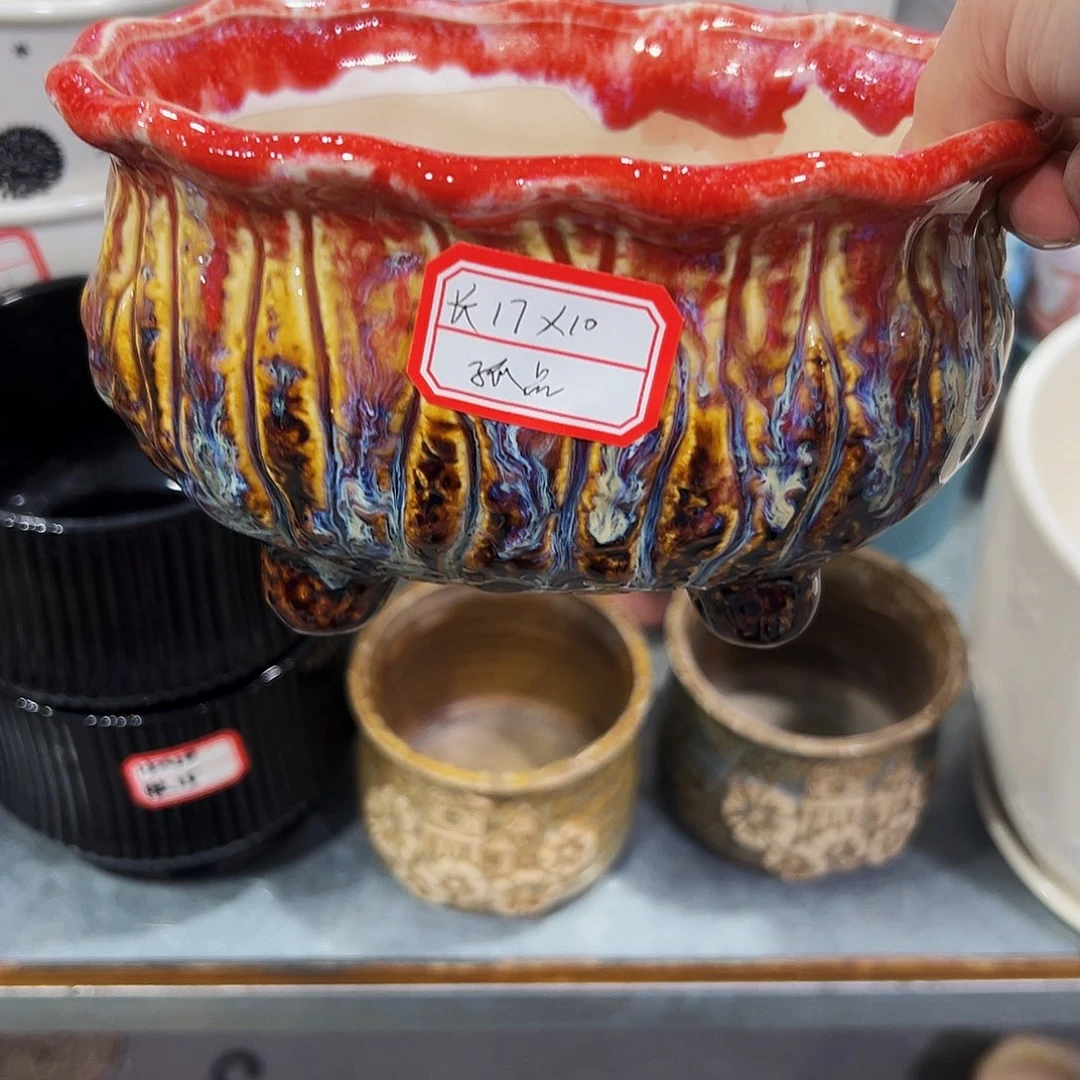 外贸尾单陶瓷花盆凑10米包邮