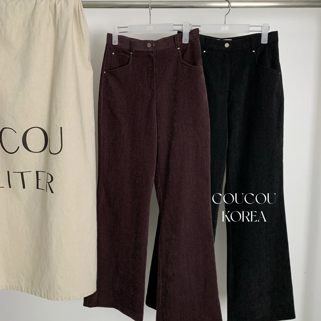 COUCOU泡菜正品 法式复古微喇裤