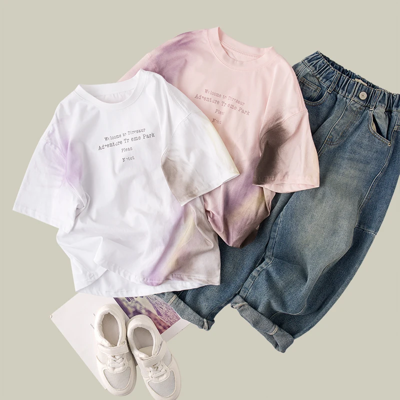 吴小越w1116男童夏款短袖圆领脏脏染韩版棉t恤中大童儿童上衣