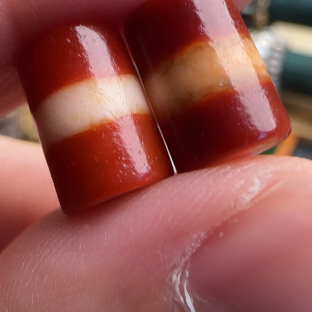 玛瑙/玉髓合金颈饰红肉一线药师完美打对 12x8