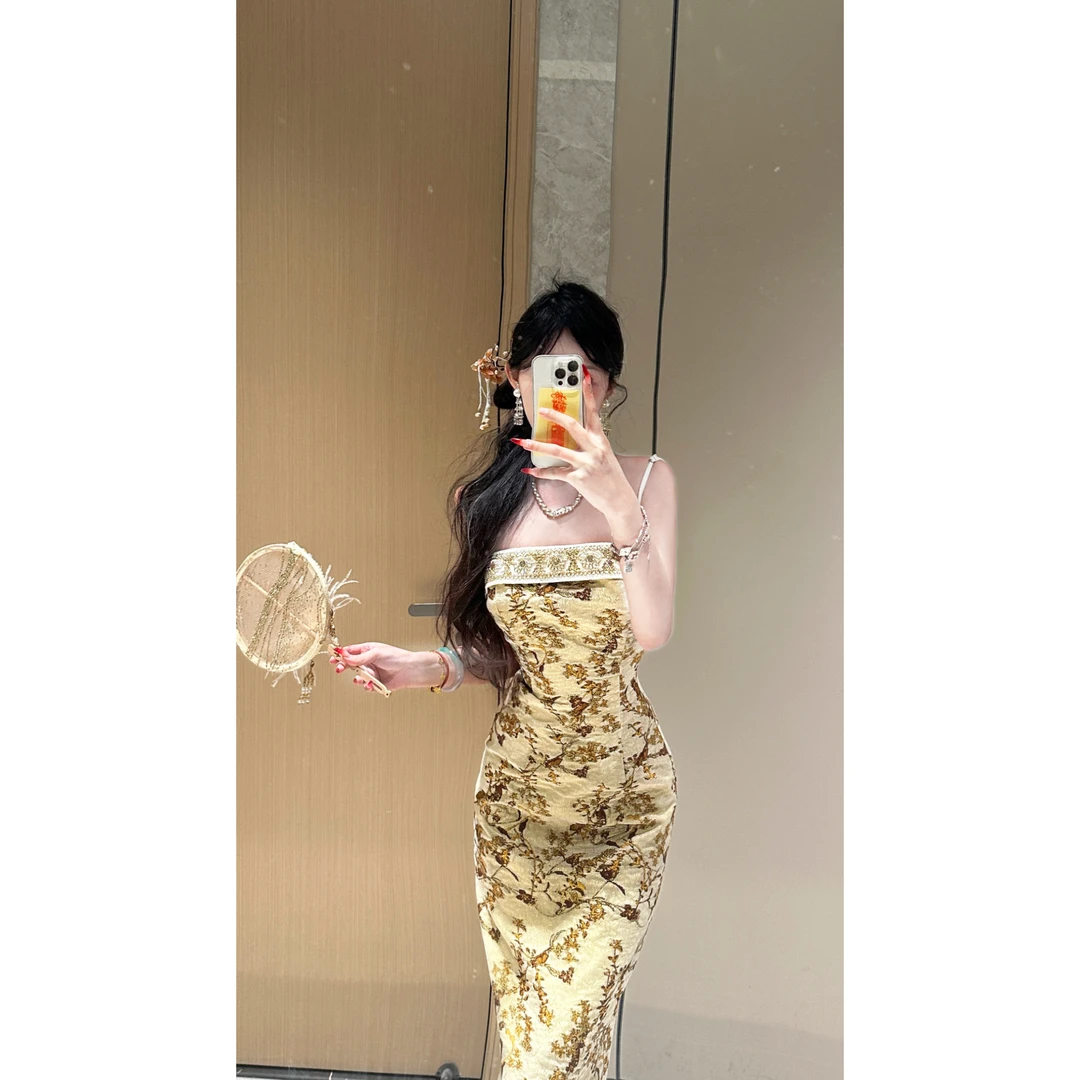 【宠粉专场】花朝意 织金提花国风吊带连衣裙DYZY-24107393