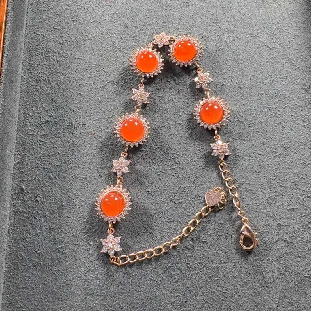 南红玛瑙合金手链