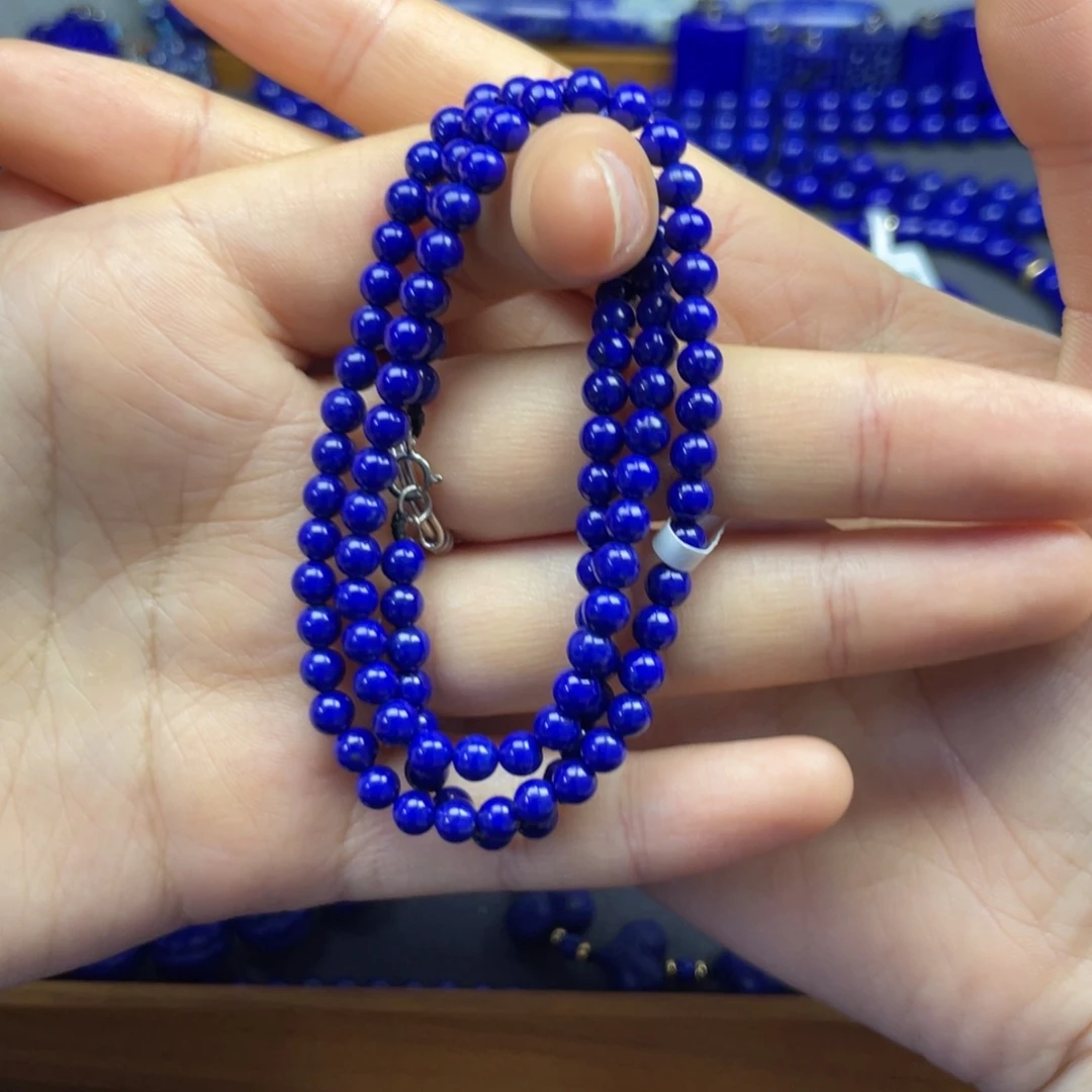 青金石未镶嵌项链4+