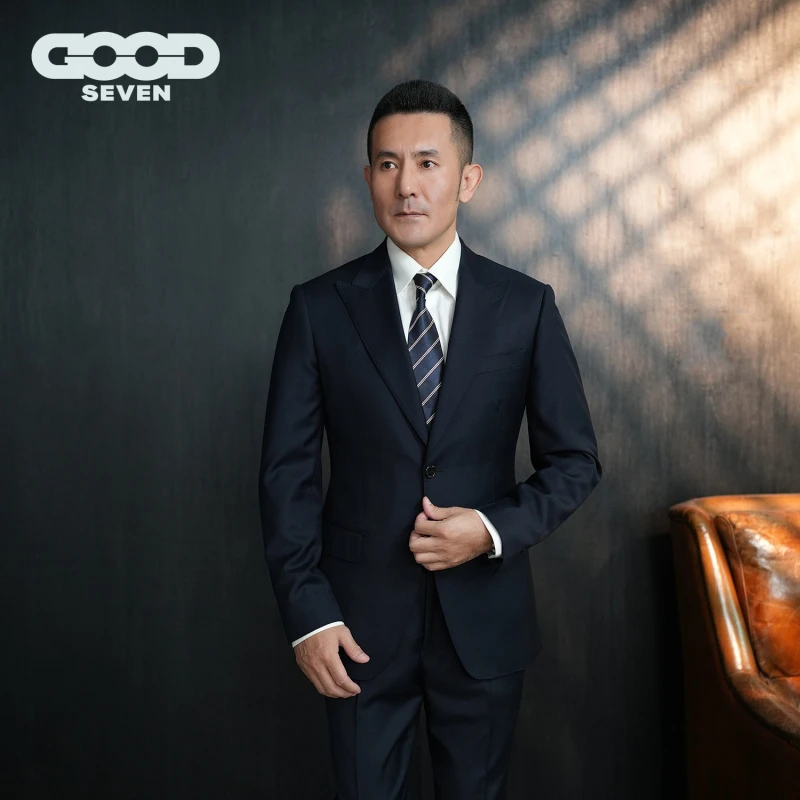 【洺瑞哥】盛夫春季新款枪驳领灰/蓝色西服套装G7-197683/81