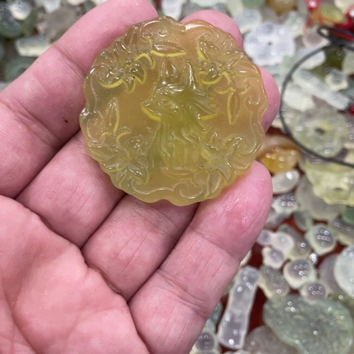 蛇纹石玉合金颈饰