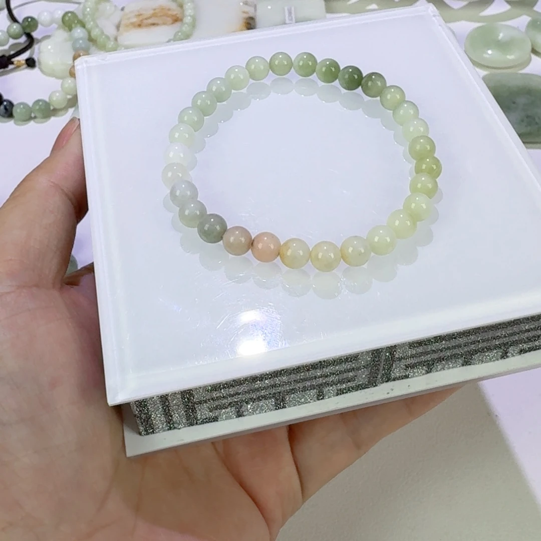 手链未镶嵌蓝田玉（蛇纹石化大理石玉）