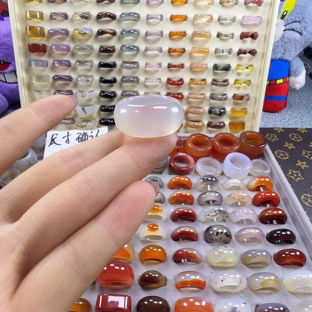 玛瑙/玉髓未镶嵌戒指B30不退换18港18