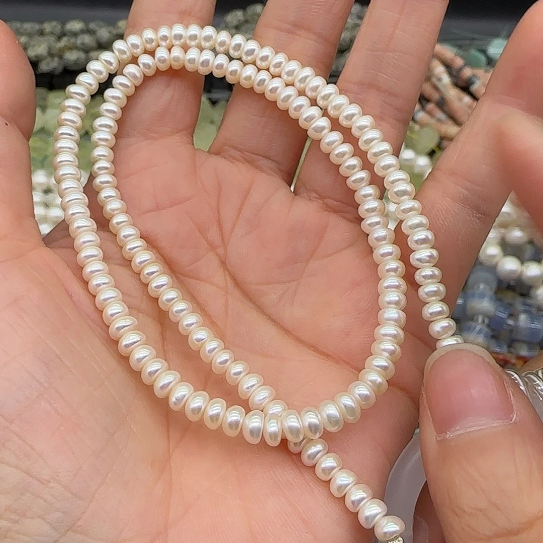 玛瑙/玉髓合金珠宝半成品珍珠馒头5mm一条