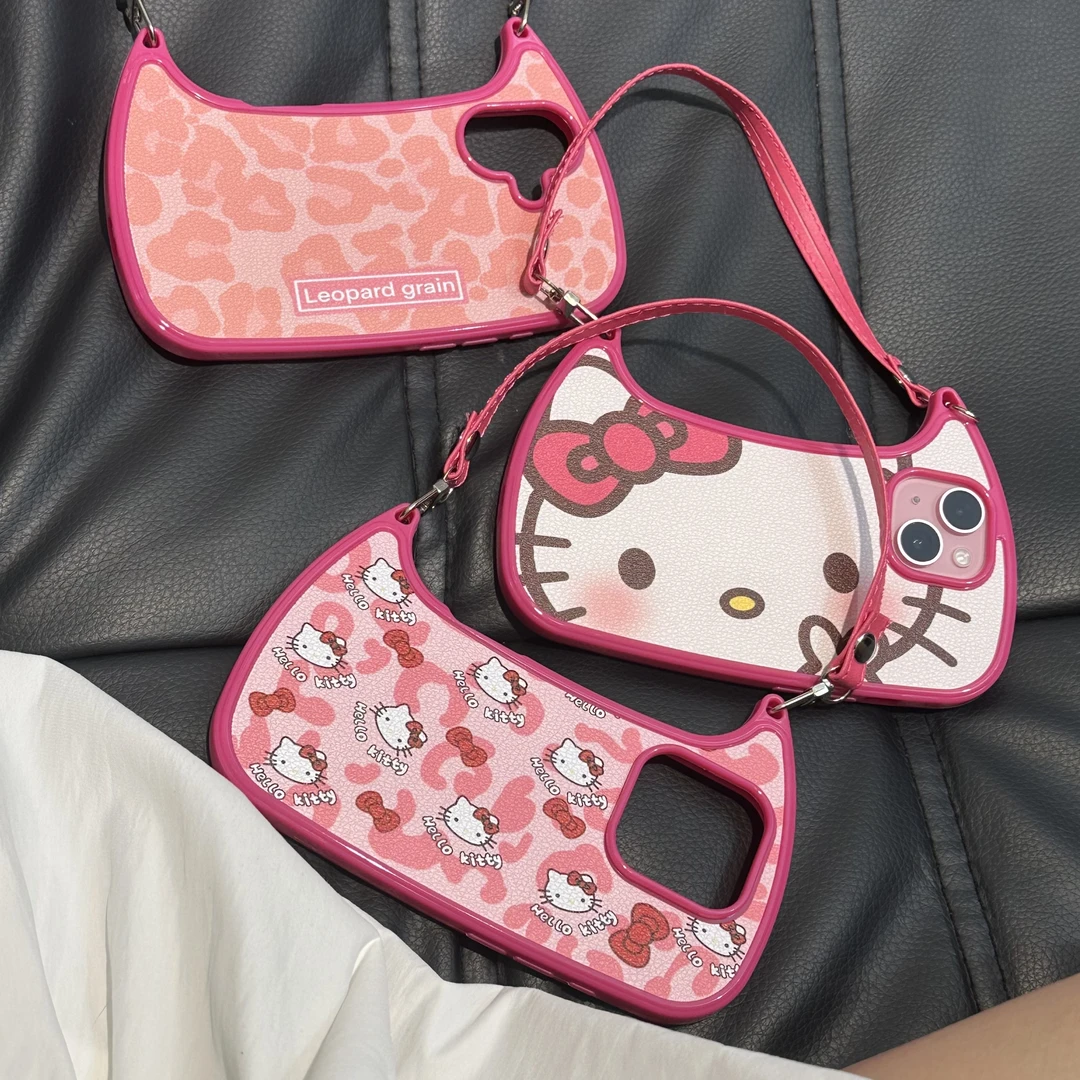 欧克里里粉豹纹手提包适用苹果17/16promax手机壳15/14/13女12/11