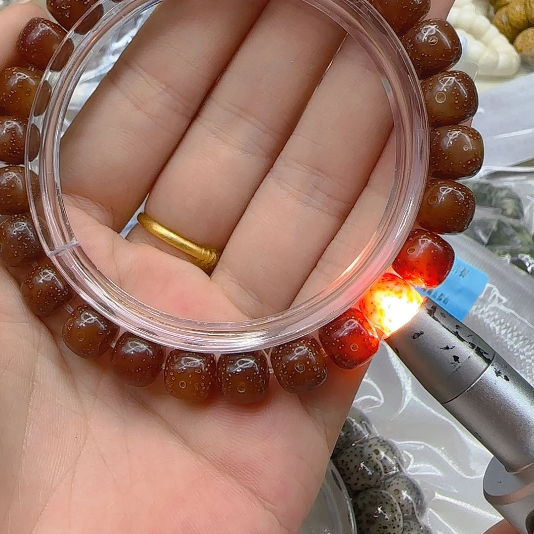 星月菩提手串119尽头粉冰星月菩提98桶单圈