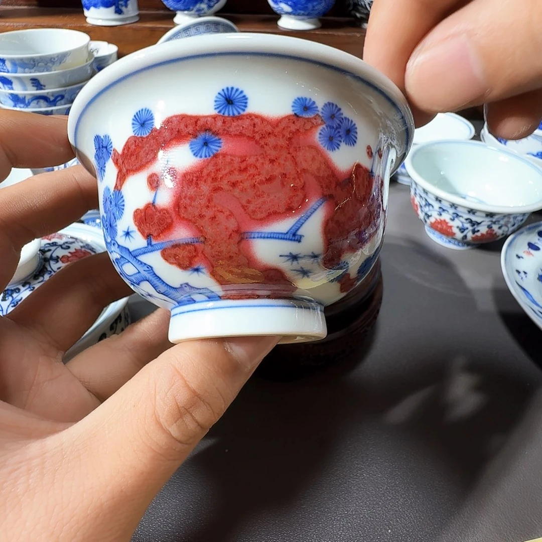 A***g泥塑主人杯手工手绘微瑕
