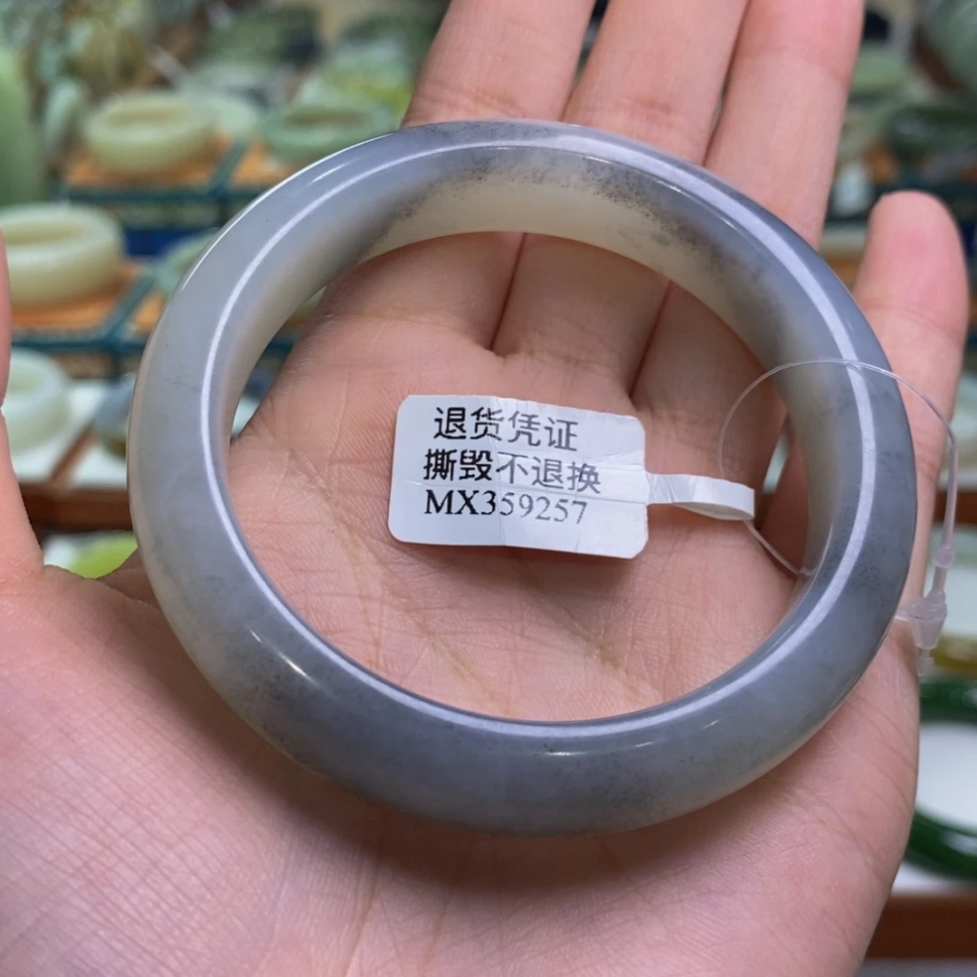 和田玉未镶嵌手镯籽青花55/56