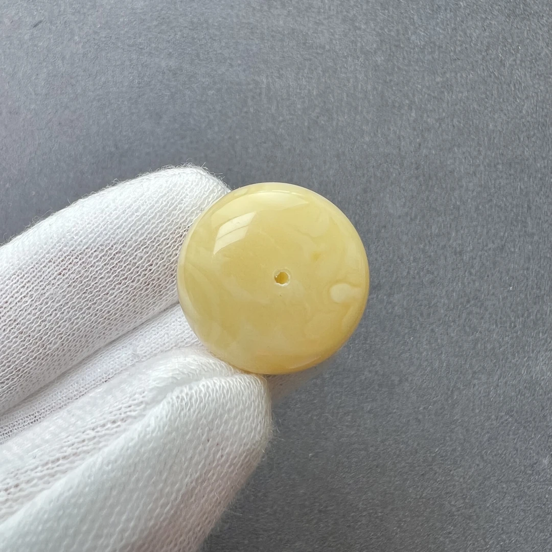 F2636天然原矿蜜蜡21×14mm平安扣 支持鉴定假一罚四