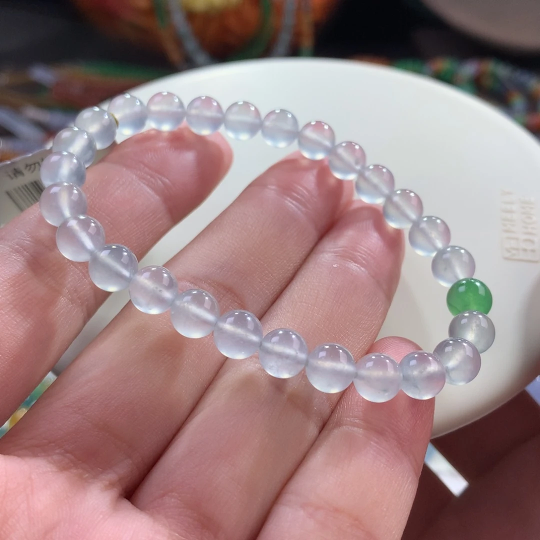 未镶嵌手链翡翠翡翠玻璃钢冰茅台白卡6.50+