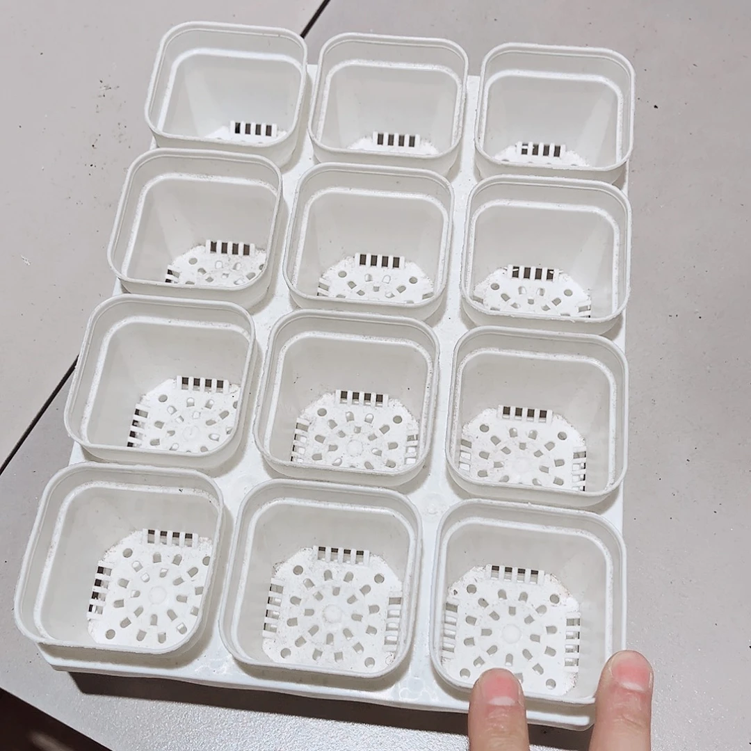 中厚口6高6白方盆12个带拖架