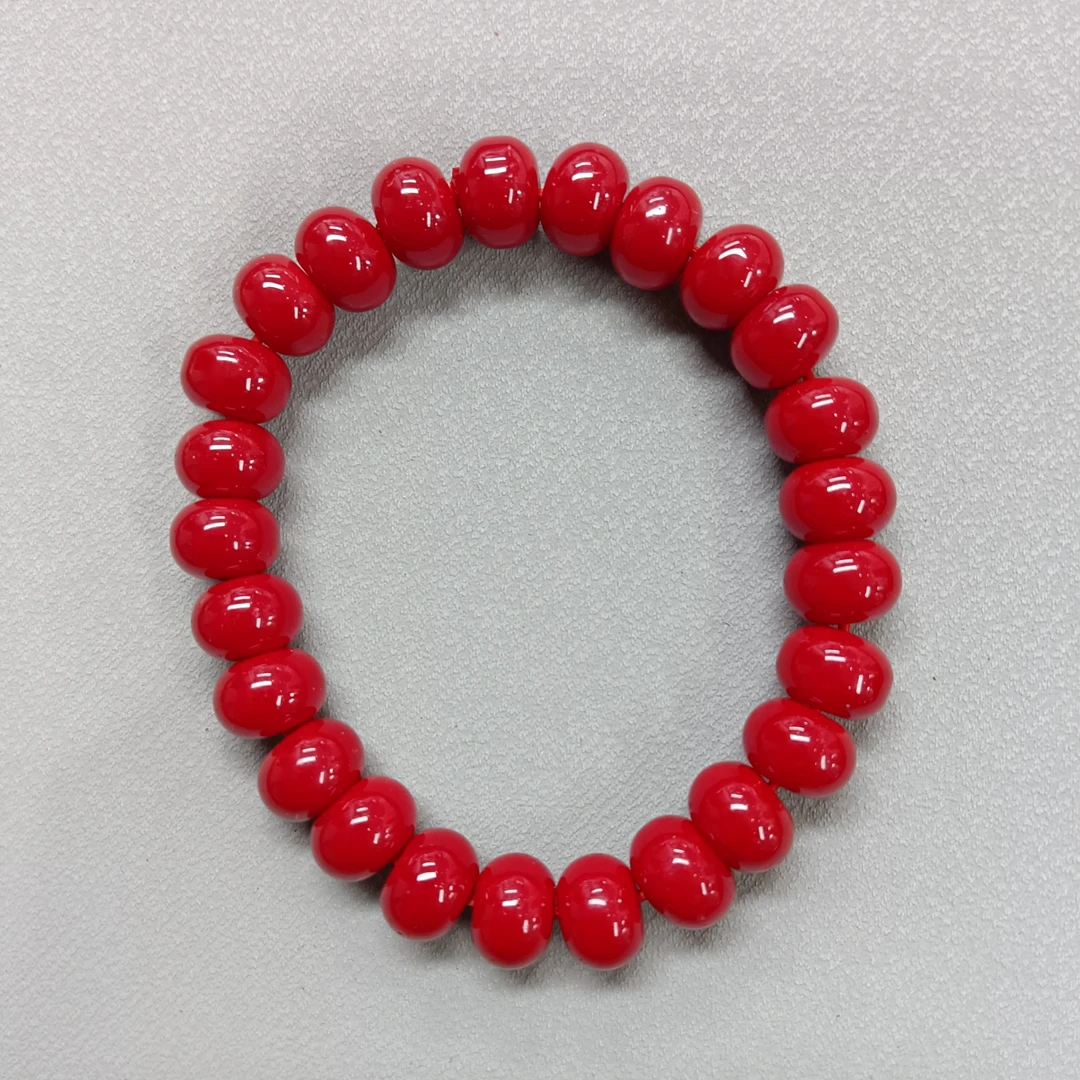 M381号-卡10mm红色算盘珠手串