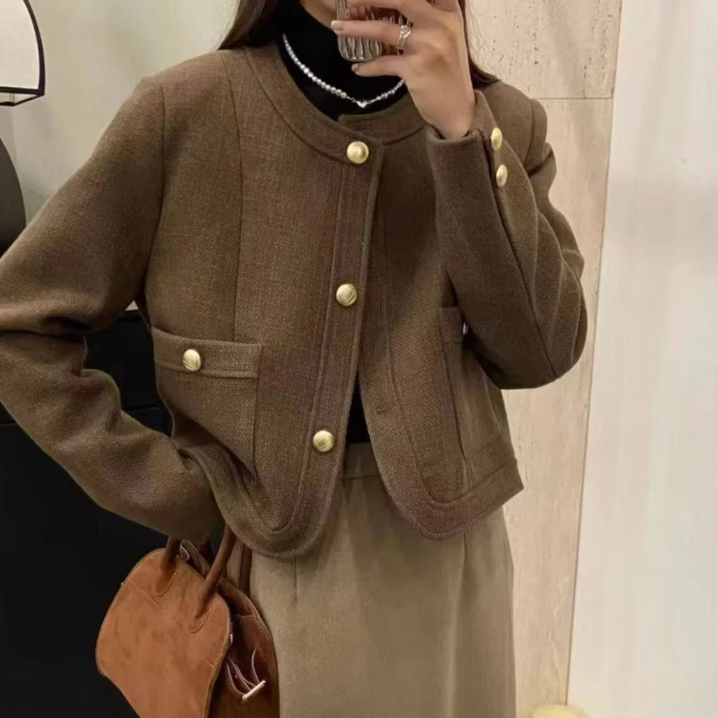 YXFSK秋季单排扣短款女士外套89911