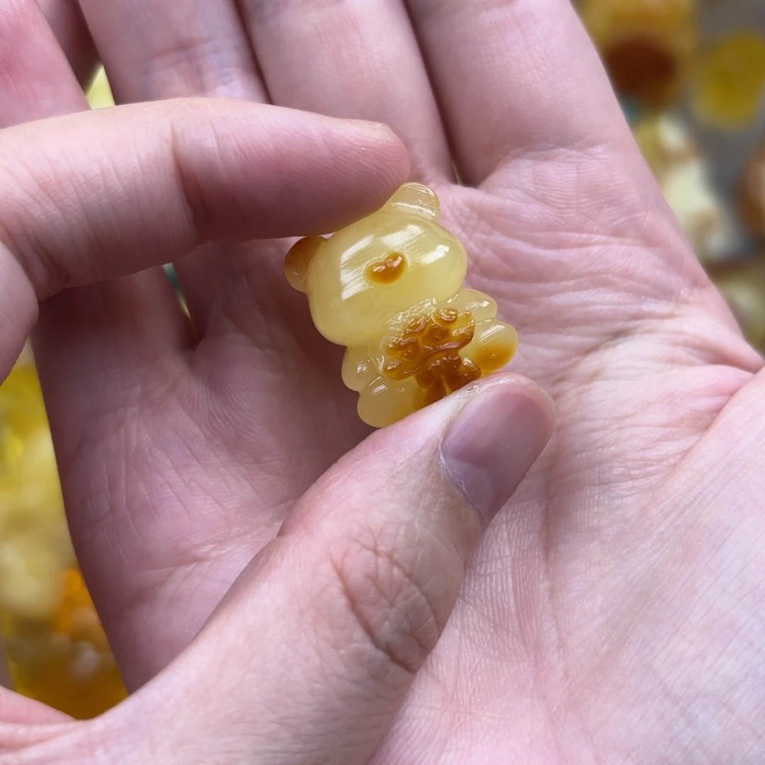 裸石蜜蜡未镶嵌蜜蜡配饰打孔不退不换