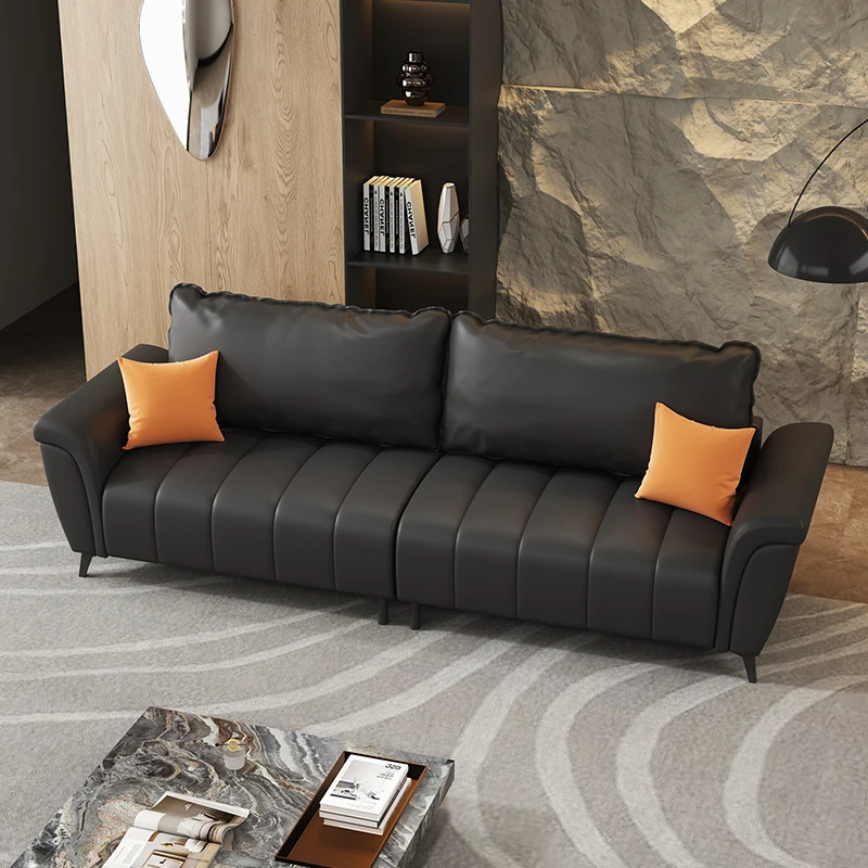 新款三人位沙发小户型直排客厅别墅平层皮艺布艺贵妃组合办公