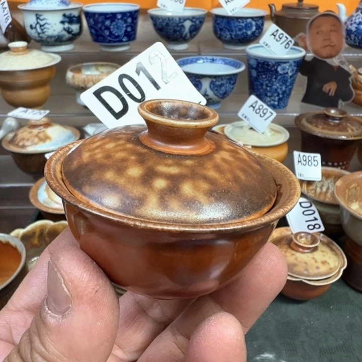 摆件012景德镇手工柴烧盖碗 微瑕福利