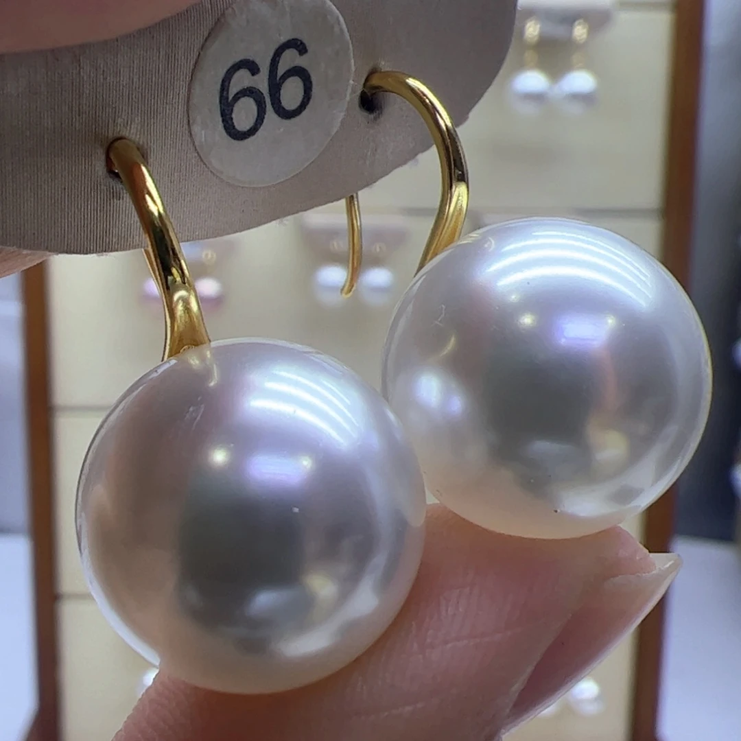 淡水珍珠耳饰18K金镶嵌