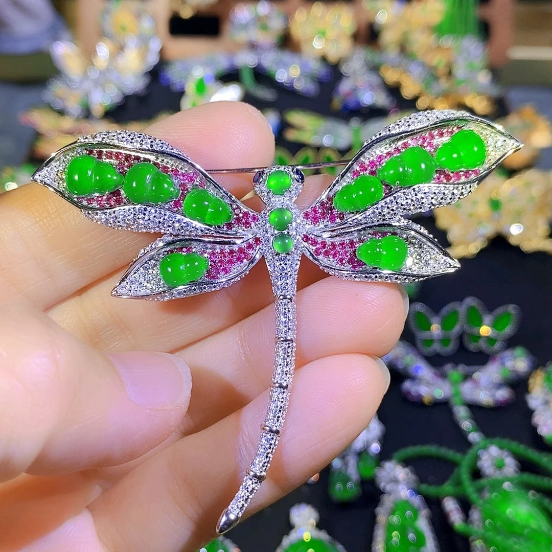 吊坠(不含链)银S925镶嵌翡翠