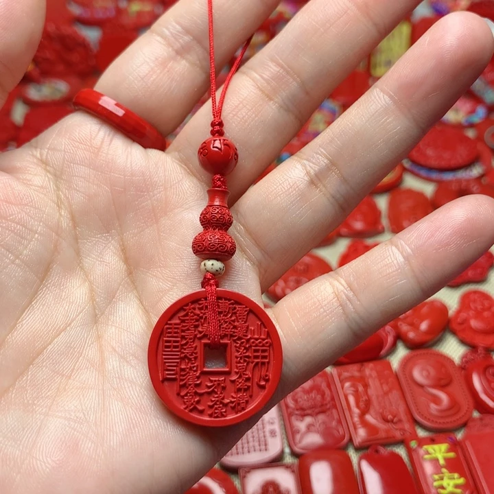 天然辰砂工艺品朱砂手机坠